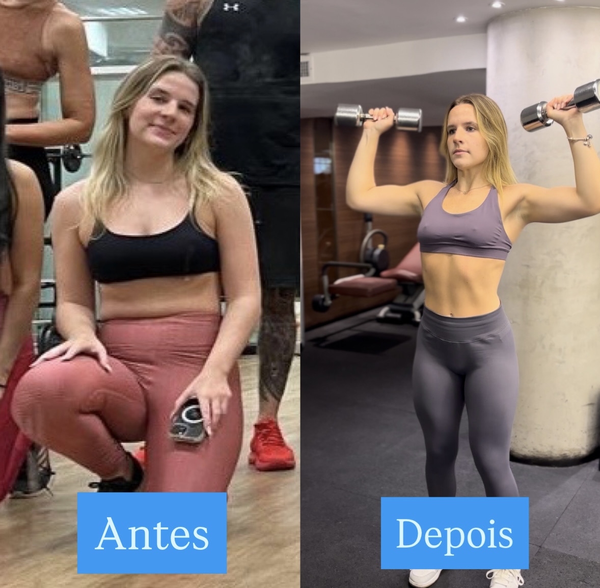 Transformação de aluna do Método C15 — antes e depois